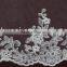 Cotton Lace Embroidery Wedding Fabric Trims for Bridal Wedding Apparel BY YARD