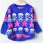 Latest Design Skull Pattern Girls Knitted Pullover Sweater