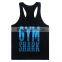 2016 New Design GYM Fitness Wear Singlet 95%Cotton 5%Spandex Screen Print GYM Shark Logo Men Tank Top Sport GYM Shark