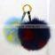 Myfur New Arrived Spot Fox Fur Ball Keyring Bag Charm Pom Pom Keychain