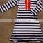 Cotton Long Shirts For Mom Plus Size Stripe Big Size For Lady Spring Blouse For Women White/Black Stripe Summer Long Top