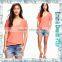 Latest Style Fashion Designs Color Dyed Sexy Girl's Soft Cotton Super Deep V Neck T-Shirts