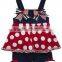 Chevron polka dot american national day costumes children girls cotton suit sets kids boutique clothes