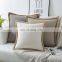 Elegent Decorative Throw Pillow Covers Burlap Linen Trimmed Tailored Edges Off White cushion cover