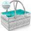 felt diaper caddy with shoulder belt trim top edge and pocket