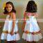 2019 Summer New White Girls Bow Tie Sleeveless Colorful Floral Dress 1-6Years