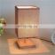 Modern Square Wooden Base Table Lamp with Fabric Shade Bedside Desk Lamps