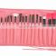 24pcs white pink black original wood color face  Highlighter Premium private label  makeup brush set