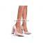 2020 Patent high block heel new design pointed toe fashion women sandals shoes