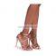 Ladies high heel quality handmade cheap price high stiletto heels shoes ankle strap rose golden sandals footwear