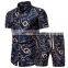 Wholesale custom summer men's Hawaiian shirt suit floral shirt + shorts suit beach casual short-sleeved 2-piece set