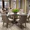 Modern design furniture 6 chairs metal decor round dining room table sets luxury