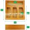 Bamboo Ziplock Bag Storage Organizer and Dispenser for Kitchen Drawer, Suitable for Gallon, Quart, Sandwich & Snack Variety Size