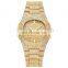 Custom Logo Waterproof Luxury Men Watches Gold Diamond Quartz Wristwatch Square Hip Hop Iced Out Watch