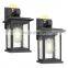 Outdoor Wall Mount Lights 2 Pack 1-Light Exterior Sconces Lantern in Black Finish with Clear Seeded Glass wall lamps