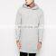 Side zipper Long line black pullover hoodie custom made hoodies for men Sweatshirts with printing or Embroidery logo