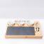 Customized Unique Design High Quality Bamboo Cheese Board Plate Set With Steel Knife
