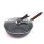 Uncoated beaten by hand Chinese wooden handle cooking cast iron wok