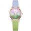 SHENGKE Charming Lady Watch Gradient Color Two-tone Colors Soft Leather Band Japanese Quartz Movement K8029L