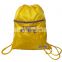 custom logo print big recycle polyester nylon yellow folding outdoor sport storage shopping backpack drawstring bag