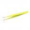Straight Head Yellow Stainless Steel Tweezers Bird's Nest Hair Picking and Eyelash Beautifying Tool Electronic Mobile Phone Maintenance Curved Tip Straight Head Fine Tip Clip