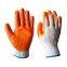 Safety protective smooth flat latex finish cotton knitted gloves