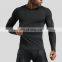 Men Tight Gym Long Sleeve Sport Shirts Custom Compression Bodybuilding Running Workout Tops 88polyester 12spandex
