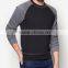 2016 Plain Black Sweatshirts for Men Raglan Sleeve Sweatshirts