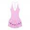 2025 Summer New Fashionable Versatile Colorblock Halter Neck Sleeveless Short Dress