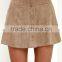 Time and Pace Taupe Front Button Suede Short Skirt