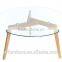 European Style Wood Leg Glass Tea Table Design Coffee Table Modern