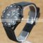 Men silicone japan movt quartz watch stainless steel back