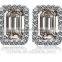 ED-51 Crystal Micro Paving Brass Material Rhodium Plated Zircon CZ Cubic Zirconia Earring