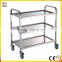 3 three layer stainless steel liquor trolley Detachable dining car Bowl car with four wheel for hospital hotel restaurant public