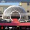 Small half transparent steel dome tent for event