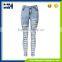 Sexy Female High Waist Snowflakes Jeans Feet Pants