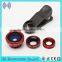 Cell Phone Camera Lens Detachable 3 in1 180 Fisheye+Wide Angle+Macro Cell Phone Camera Lens
