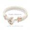 Popular Punk Style Fashion Red & gold filled Braided Leather Wholesale ccb Clasp Braided Leather Bracelet,gold bracelet