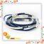 multiple strands leather bracelet custom made with gold tubes