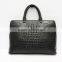 New multi briefcase crocodile grain bag men's black leather briefcase
