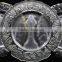 Wholesale clear glass charger plate with gold / silver plating edge for wedding