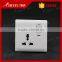 China Manufacturer Hot sale UK socket switch EU type double 3 pin wall electric Switched Socket