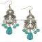 Wholesale Hight Quality Vintage Bohemia Style Love Heart Turquoise Stone Earrings for Women
