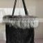 new style wholesale price winter real mink fur lady sexy handbags with fox fur