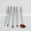 5PCS Silver Wood Handle Nylon Hair Brush Nail Art