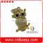 Luxury gold owl shape usb memory stick with shiny diamond