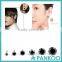 Round Cut Amethyst Crystal Zirconia Ear Stud Earrings Solid 925 Sterling Silver