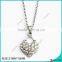 18" White Diamond Heart Pendant Necklace