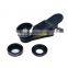 Mobile Camera Extra Lens 3 in 1 Set 198 Degree Fisheye Lens Wide Angle And Micro Lens Kit