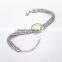 fashion 925 sterling silver big white AAA zircon prong setting bracelet